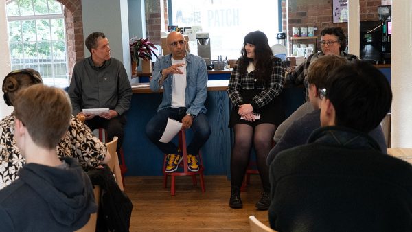 Game Jam judges Jamie Sefton, Bobby Thandi, Wendy Fritscher and Michela Vilinskis.